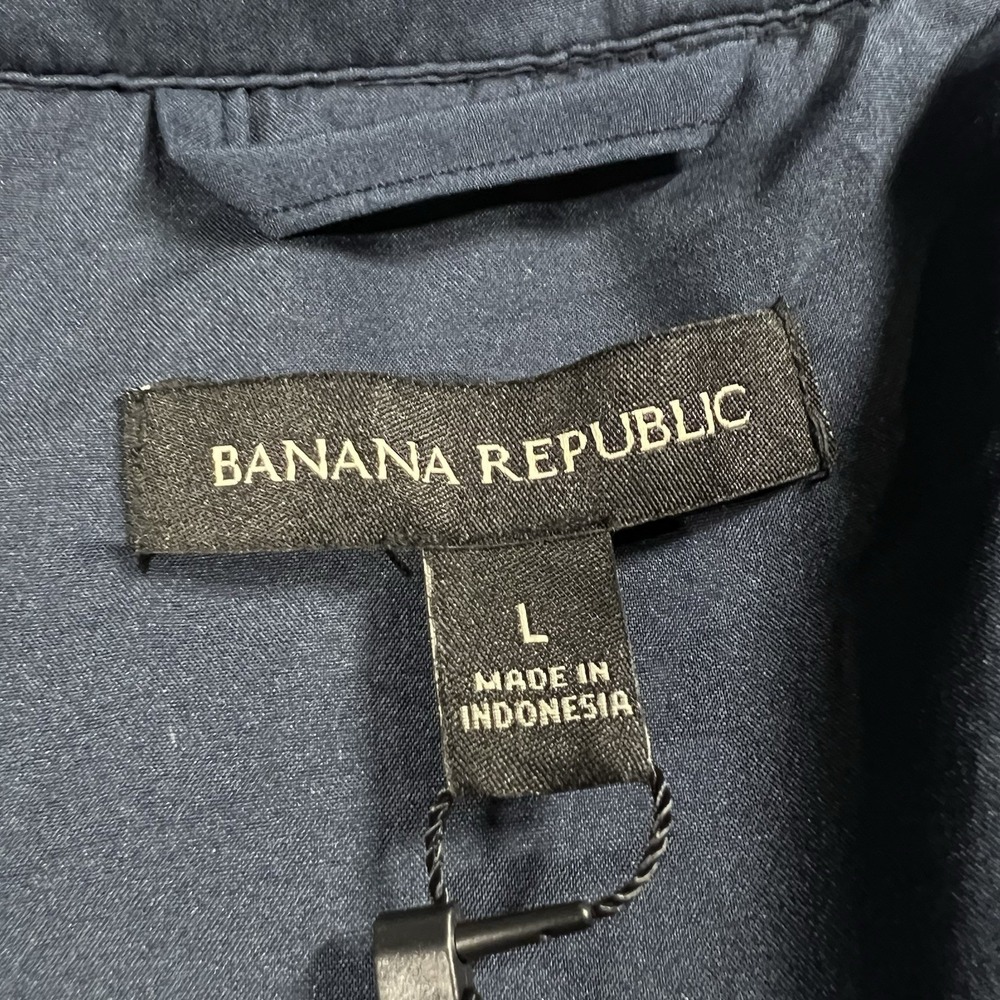 Banana Republic Jacket Mens L Blue Heritage Buffalo Plaid Shacket Pockets - Picture 3 of 11